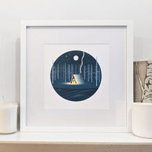 Cabin in Winter Art Print — 8 × 10 in